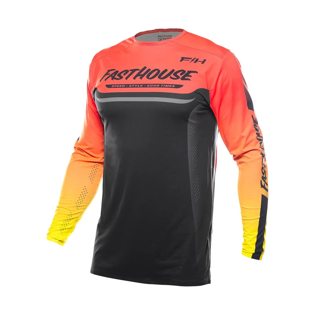 [218001-20-09] Helix Circuit LS Jersey, Hyper Coral/Black